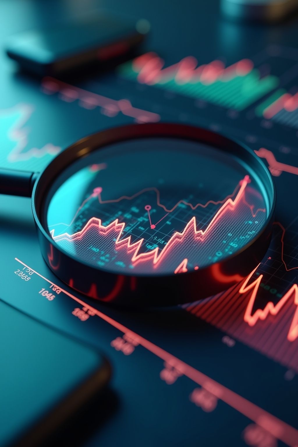 A hand signing a document beside a laptop showing financial charts